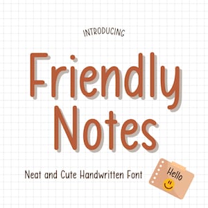 Friendly Notes Font, Neat Handwritten Font, Neat Handwriting, Cute Font, Digital Planner Font, Notetaking Font, Goodnotes Font