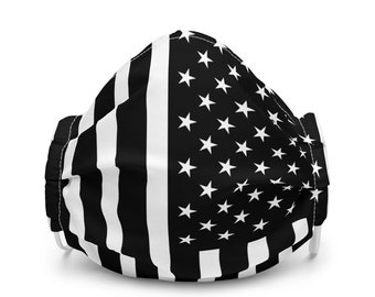 American Flag Face Mask-Premium face mask-Washable Face Cover Mask Black Unisex-Fitted Adjustable Triple Layer Cotton Mask
