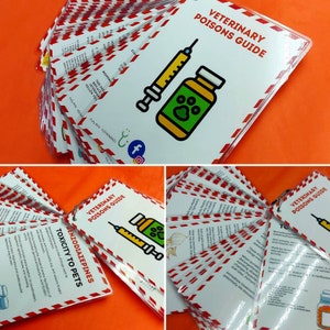 Veterinary Poisons Laminated Ring Guide - Commonly Seen Poisons Book - Includes a free carabiner! RVN/SVN/VCA/Vet Tech/Veterinary Surgeon