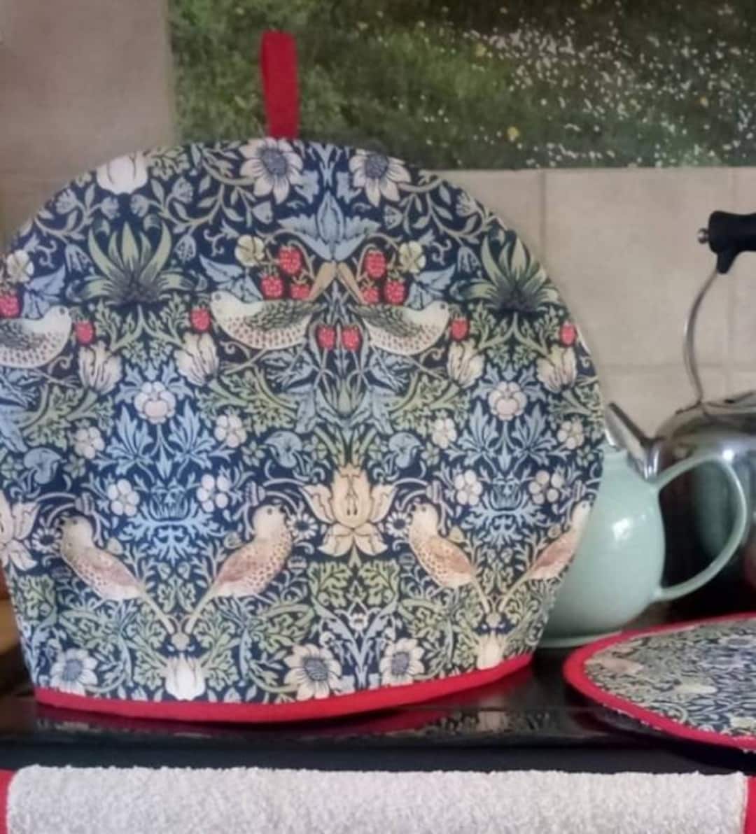 Tea Cosy William Morris Strawberry Thief red Etsy
