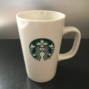 Starbucks Mermaid White Green  Coffee Mug 12 fl oz