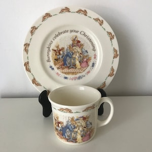 Royal Doulton Beatrix Potter Bunnykins Christening 2 Pieces Set - Cup and Plate