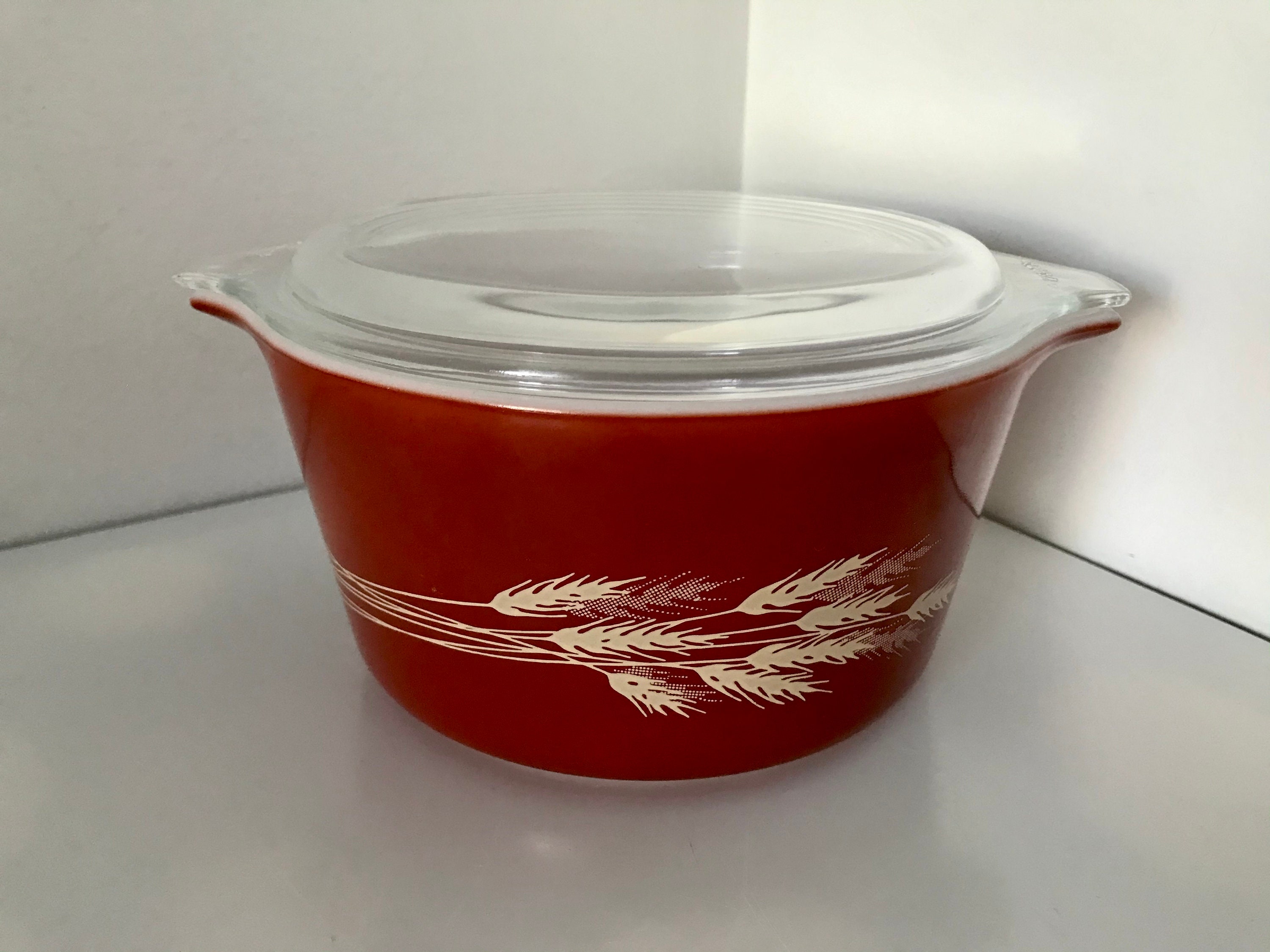 専用ページ　ビンテージ PYREX USA 蓋付　キャニスター旧ロゴ　B パイレックス オータムハーベストウィート 473-B 1L