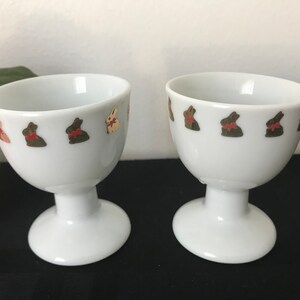 Juego de 2 hueveras de edición limitada con forma de conejito de Pascua de Lindt, de Thomas Rosenthal Group, Alemania imagen 3