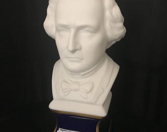Vintage Limoges Camille Tharaud Hector Berlioz Bust Sculpture France
