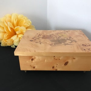 Wood Italian Love Story Music Jewelry Box Inlay