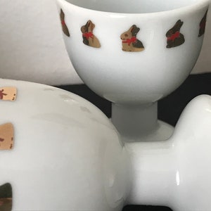 Juego de 2 hueveras de edición limitada con forma de conejito de Pascua de Lindt, de Thomas Rosenthal Group, Alemania imagen 6