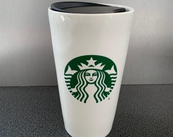 Starbucks Green Mermaid Double Wall Ceramic Tumbler 12oz with Lid