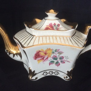 Arthur Wood Monarch Teapot Gold Design Made in England Floral Gold Accents 5114