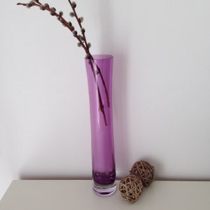 Rosenthal Studio-Linie Vintage Tall Amethyst Purple Sommerso Cylinder Glass Vases, Germany 3 available