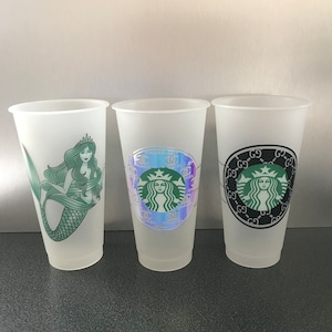 Starbucks Cold Coffee Cup/Tumbler Green Mermaid and Mermaid Logo  24 Oz
