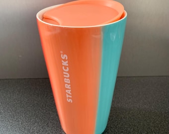 Starbucks Multi-Color Double Wall Ceramic Tumbler 12oz with Lid