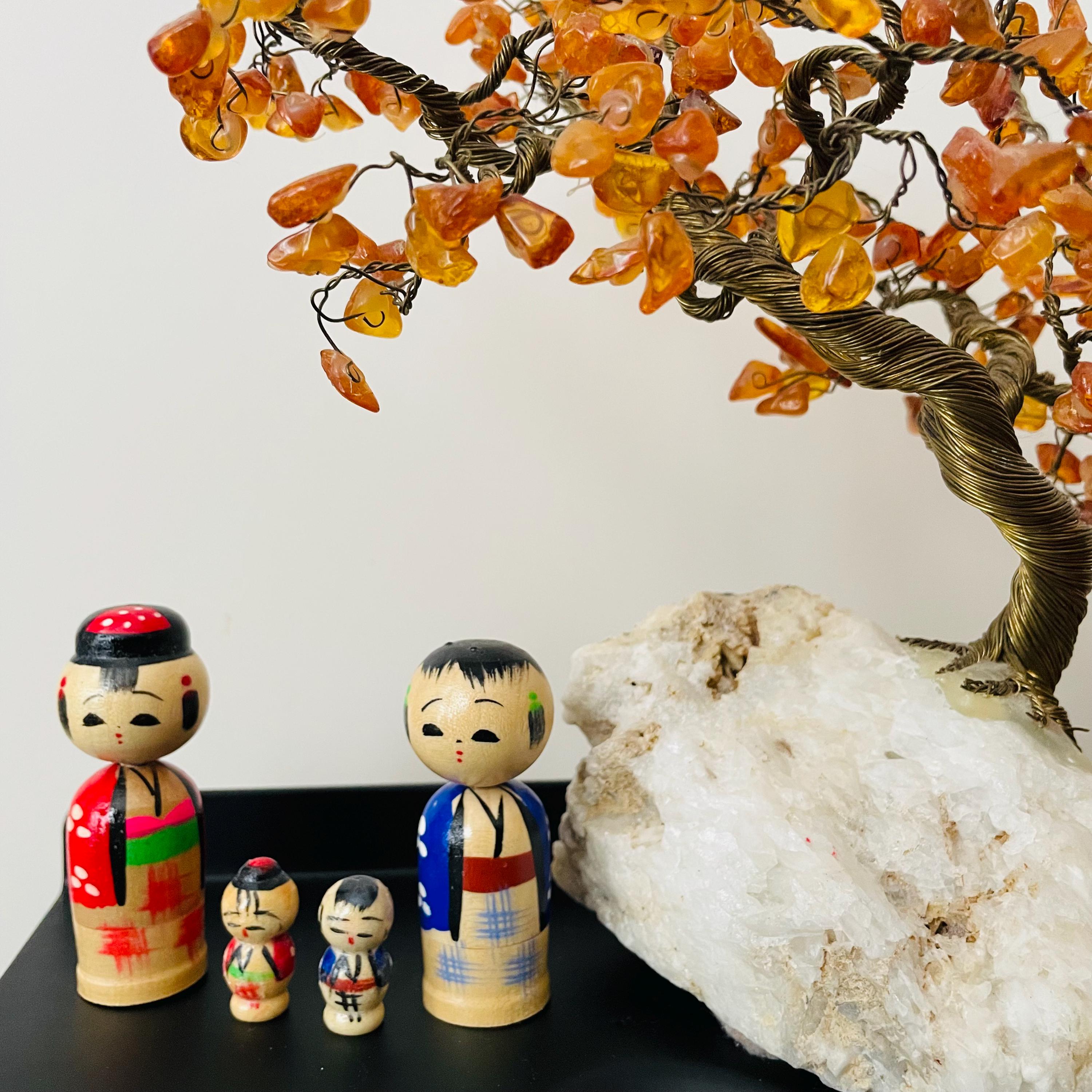 Vintage Japanese Mini Kokeshi Bobblehead Nesting Doll, Set of