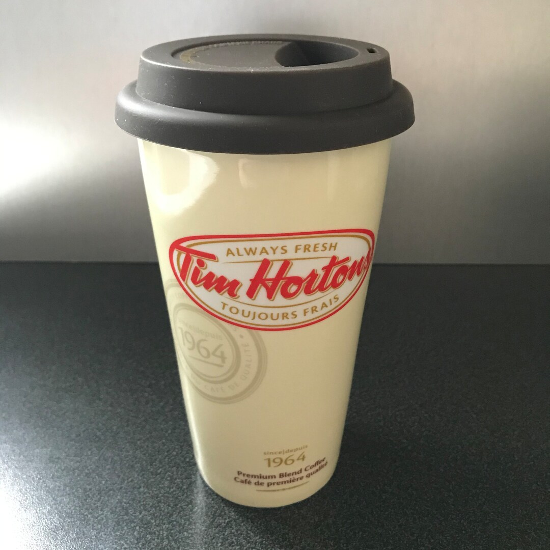 Tim Hortons Always Fresh Thermos Ceramic Travel Tumbler 14 Oz Etsy