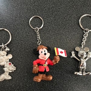 Walt Disney Mickey Mouse Canadian Mountie RCMP, GRC, Mickey Mouse and Minnie Mouse Keychains