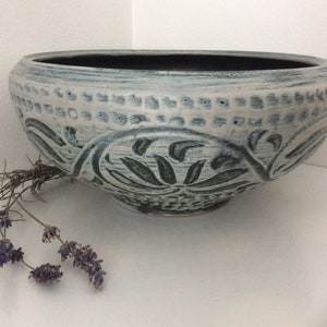 Ceramic Pottery Hand Made Blue Grey Planter Gmundner Keramik Austria