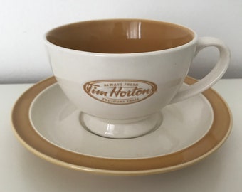 Tim Hortons Koffie kop en schotel altijd vers, Toujours Frais, 7 Oz