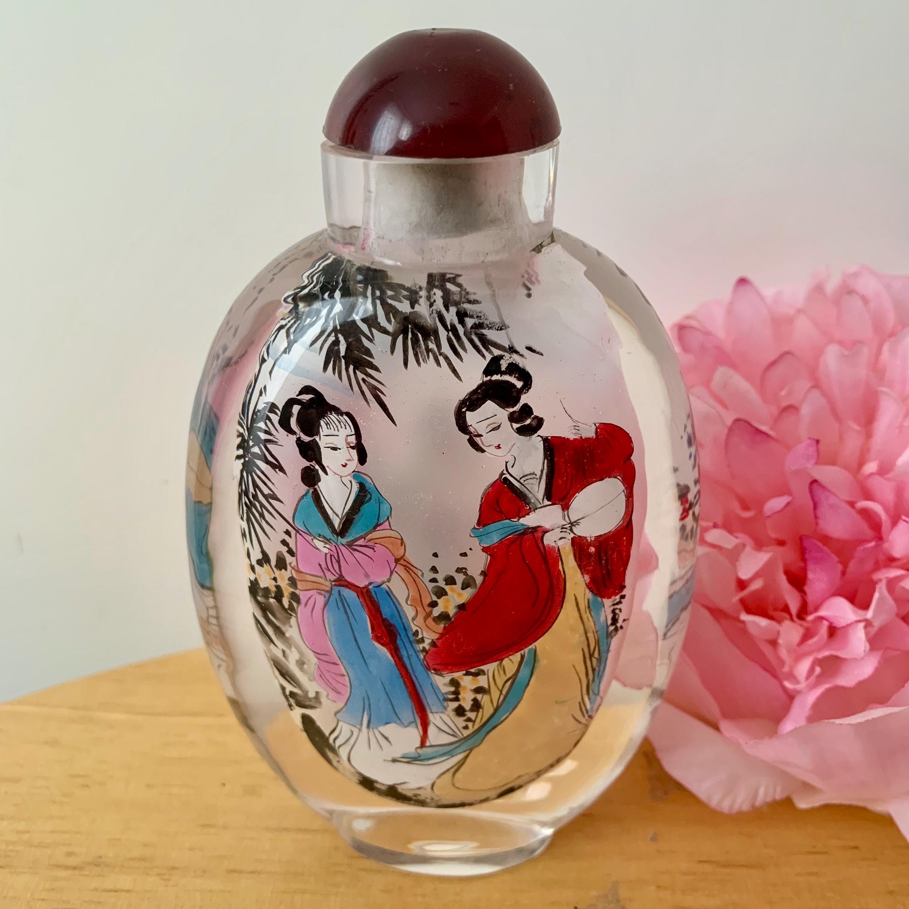 中国の内絵付きビヤンフ嗅ぎタバコ瓶 - Etsy 日本