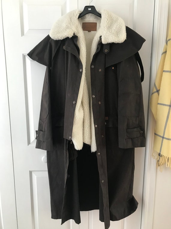 Original Outback Low Rider Oilskin Duster Coat Size L Gem
