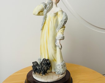 Roberto Brambilla Lady with Small Yorkie Dog Figurine 1985