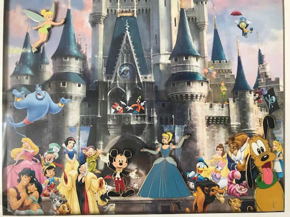 Walt Disney World Cinderella Castle 4 Pin Framed Set Where Dreams