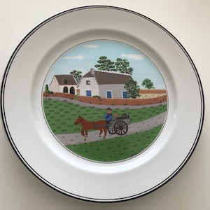 Villeroy and Boch Design Naïf Going To Market Motif Gerard Laplau Large Porcelain Dinner Plate 10 1/2&#39;&#39;