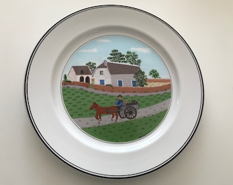 Villeroy and Boch Design Naïf Going To Market Motif Gerard Laplau Large Porcelain Dinner Plate 10 1/2''