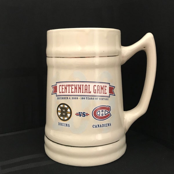 NHL Centennial Game Bruins vs Canadiens Beer Mug