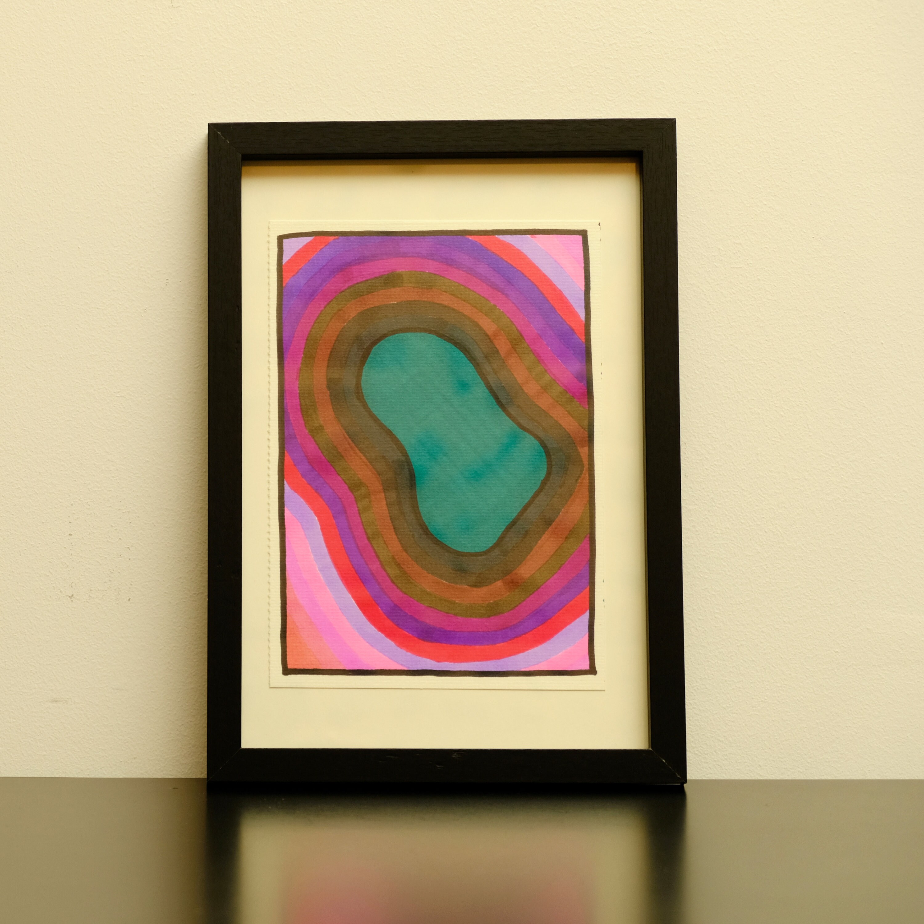 Dessin Géométrique Coloré Original Effervescence Pour La Décoration Intérieure, de Bureau ou Cadeau 