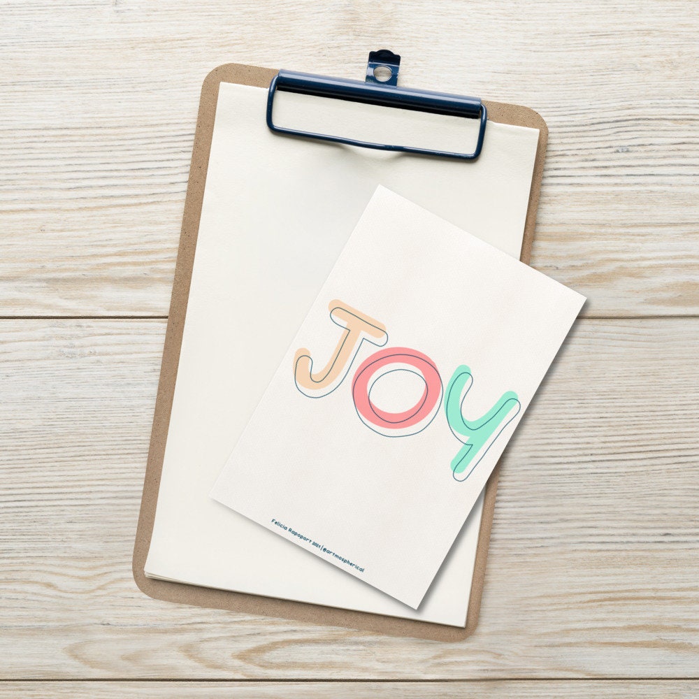 Carte Mini-Impression Joy | Impression de Carte Devis Motivation Décor Mural Inspirant à La Maison C