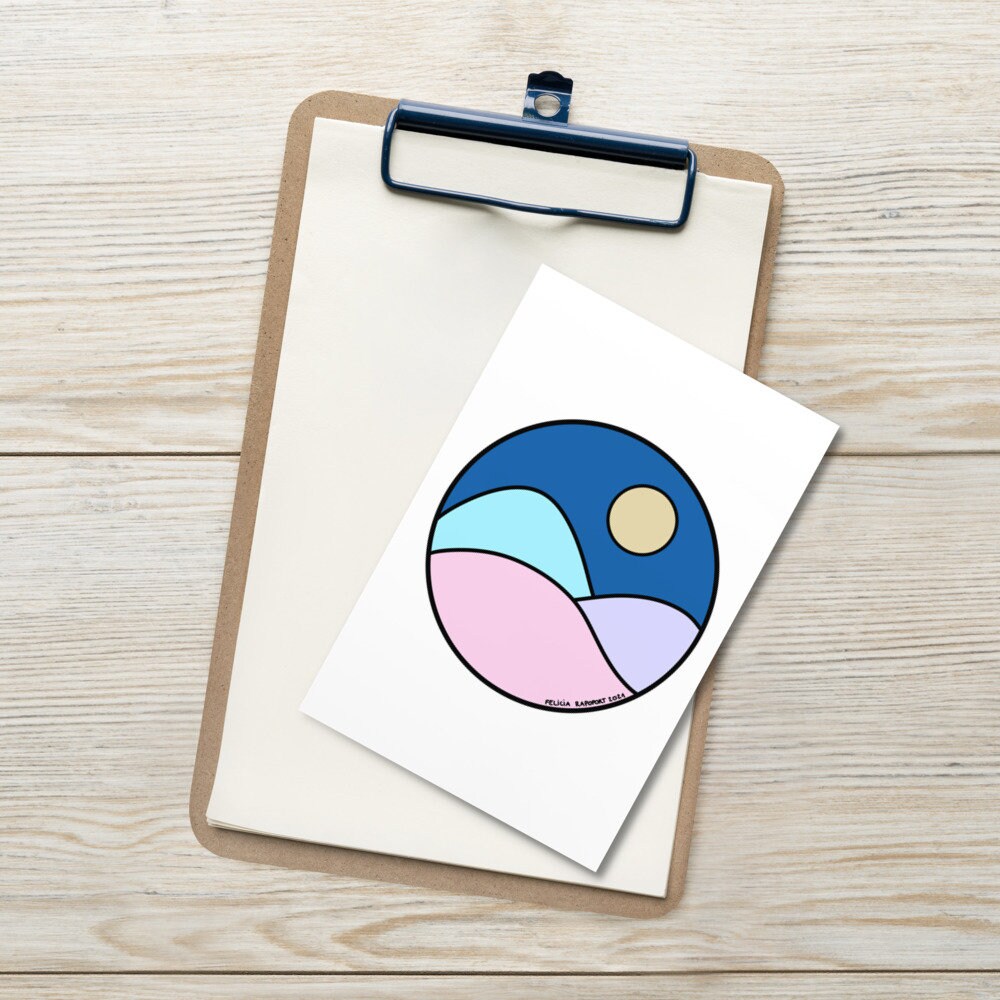 Carte de Mini-Impression Paysage Rêveur Pastel | Impression Carte Devis Décor Coloré Mur, Lumineux M