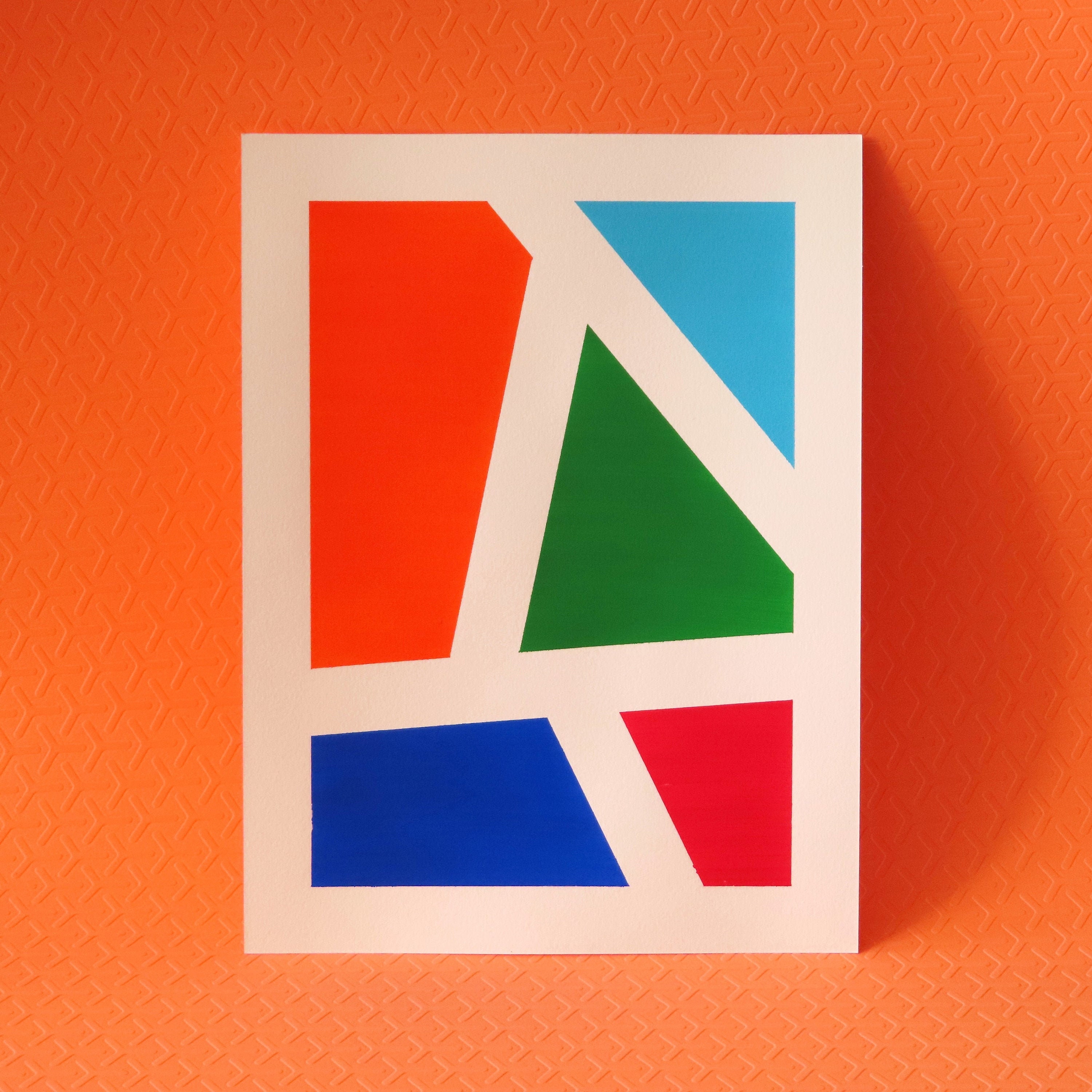 Peinture Géométrique Arc-En-Ciel Colorée | Décoration Murale, Décoration Intérieure de Bureau Cadeau