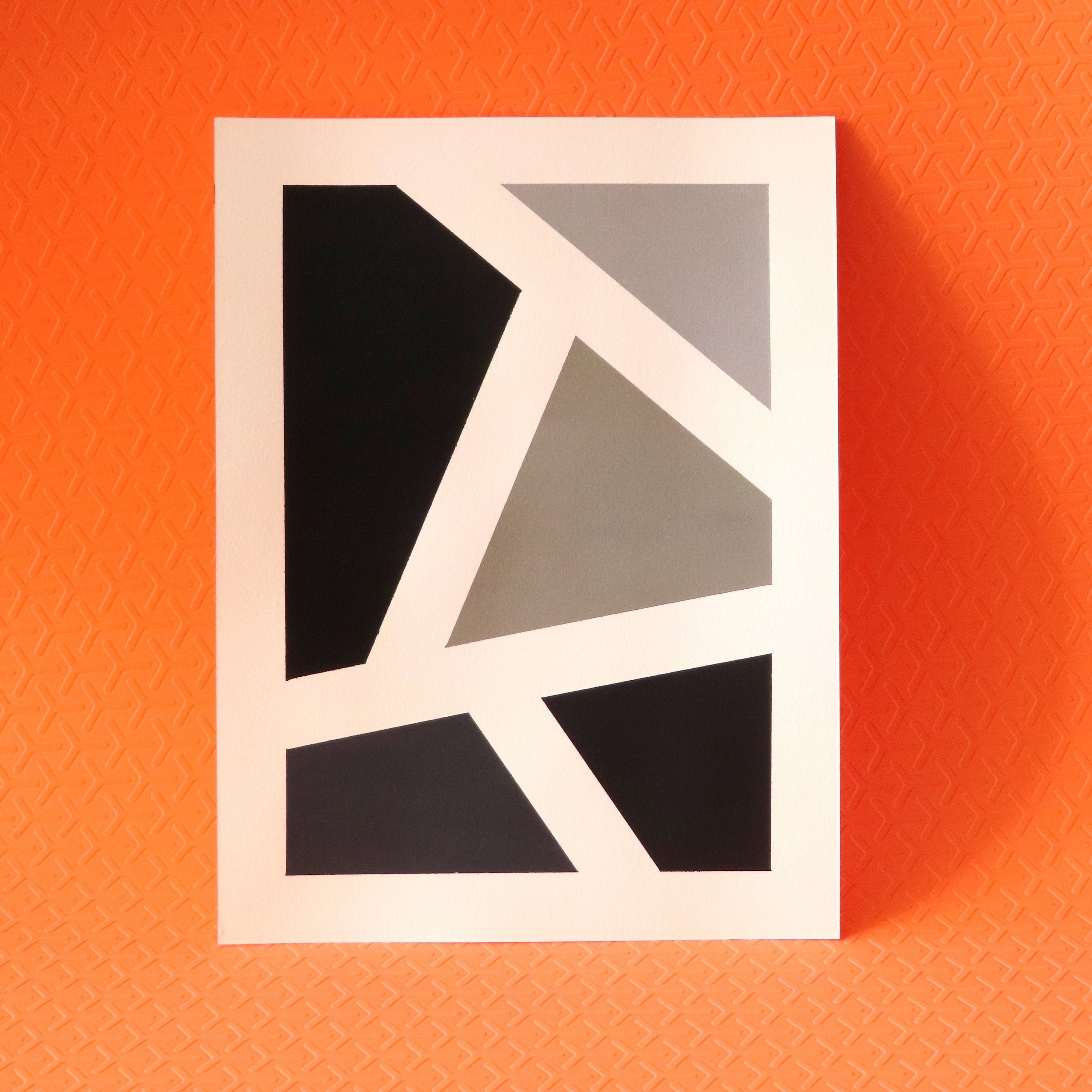 Peinture Géométrique Colorée Originale Greyscale 1 Pour La Décoration Intérieure, de Bureau ou Le Ca