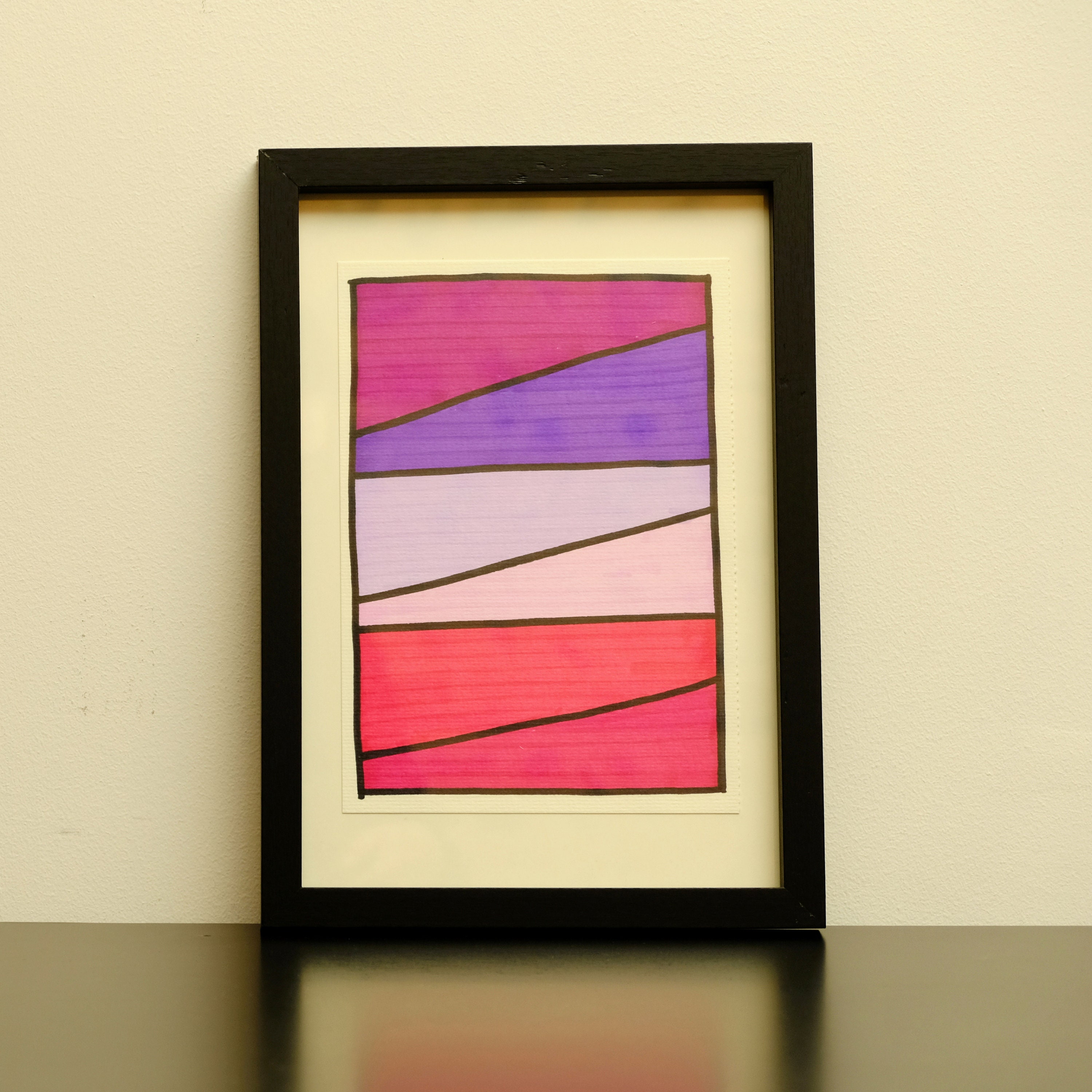 Dessin Géométrique Coloré Original Warm Pour La Décoration Intérieure, de Bureau ou Cadeau Noël