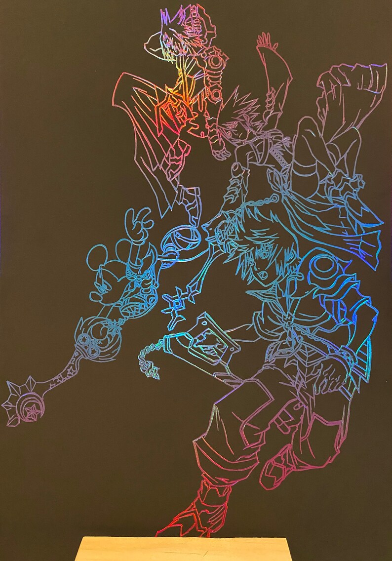 Kingdom Hearts Scratch Art Etsy