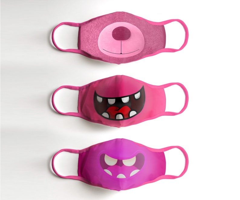 Youth Masks Cute Girls 3 Mask Pack Etsy
