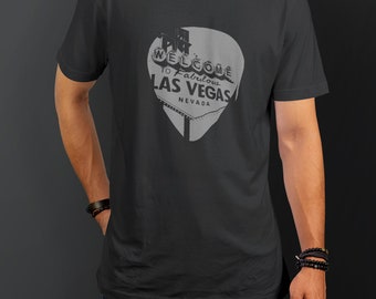 Choix d'enseignes Las Vegas pour hommes - chemise tri-mélange, base de couleur gris foncé chiné, multicolore, voyage à Las Vegas, enterrement de vie de garçon, moments de détente