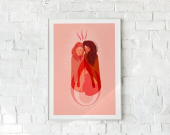 BURNING LOVE // Illustration print format A4