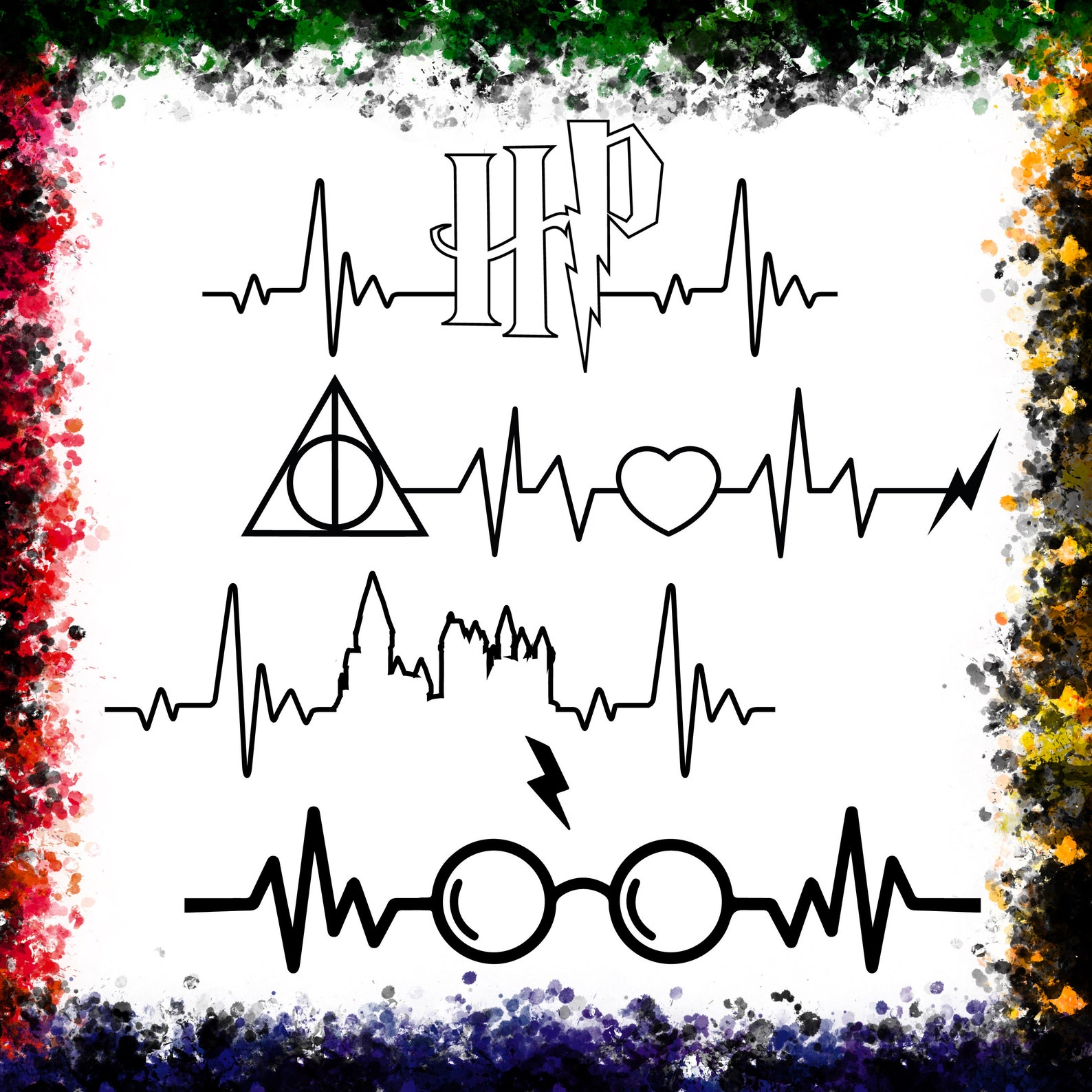 Harry Potter Heart Line Vinyl Decals | Etsy