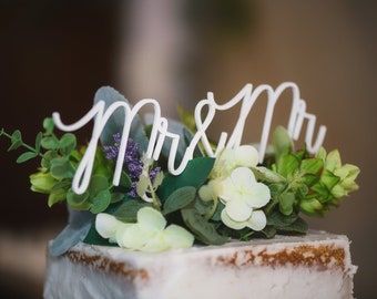 Topper de pastel de bodas - Topper de pastel personalizado - Topper de pastel de bodas rústico - Topper de pastel personalizado mr Mrs - Topper de pastel personalizado - Regalo de boda