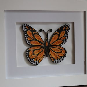 Quilled Paper Art- Monarch Butterfly- Gift- Anniversary- Birthday- Handmade- Wall Decor