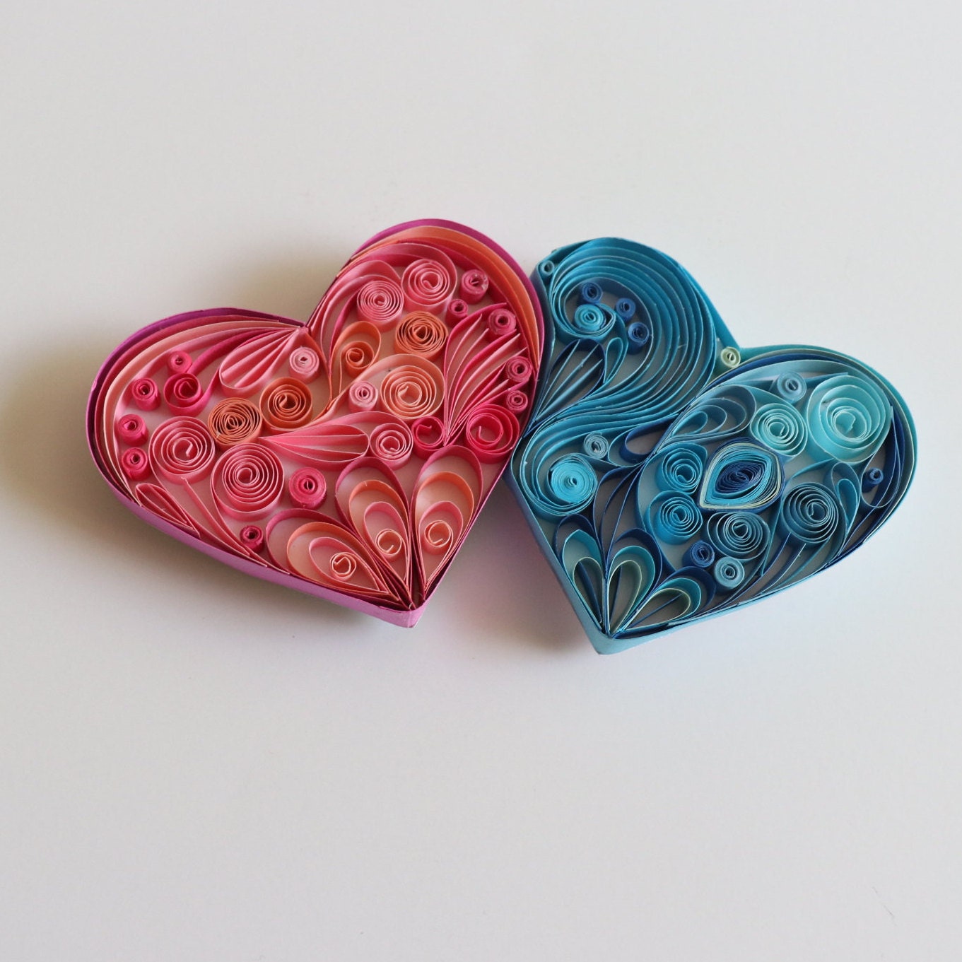 Quilled Art Joined Hearts Fridge Unique Gift Etsy