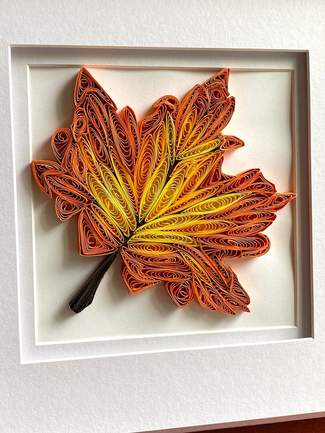 Quilled Paper Art Maple Leaf Quilling Fall Wall Decor Etsy