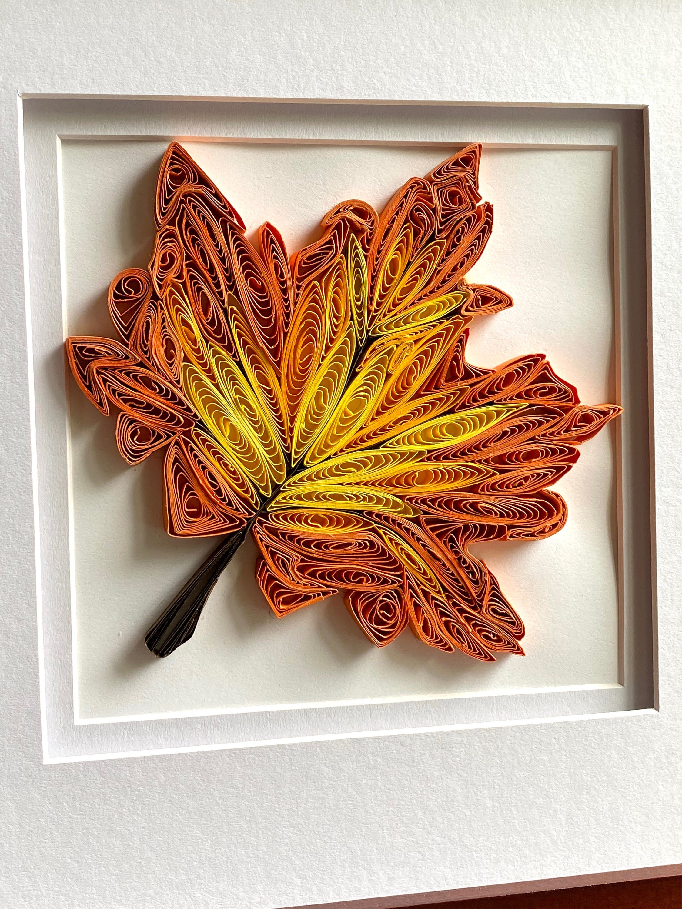 Quilled Paper Art Maple Leaf Quilling Fall Wall Decor Etsy