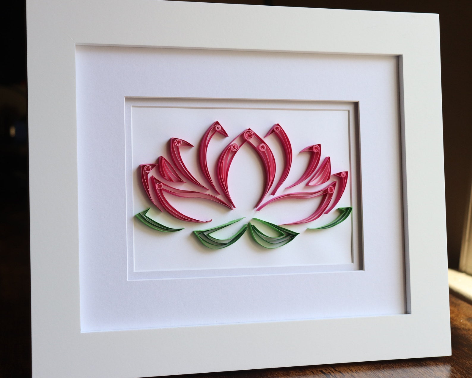 Quilled Paper Art Lotus Quilling Wall Decor Etsy