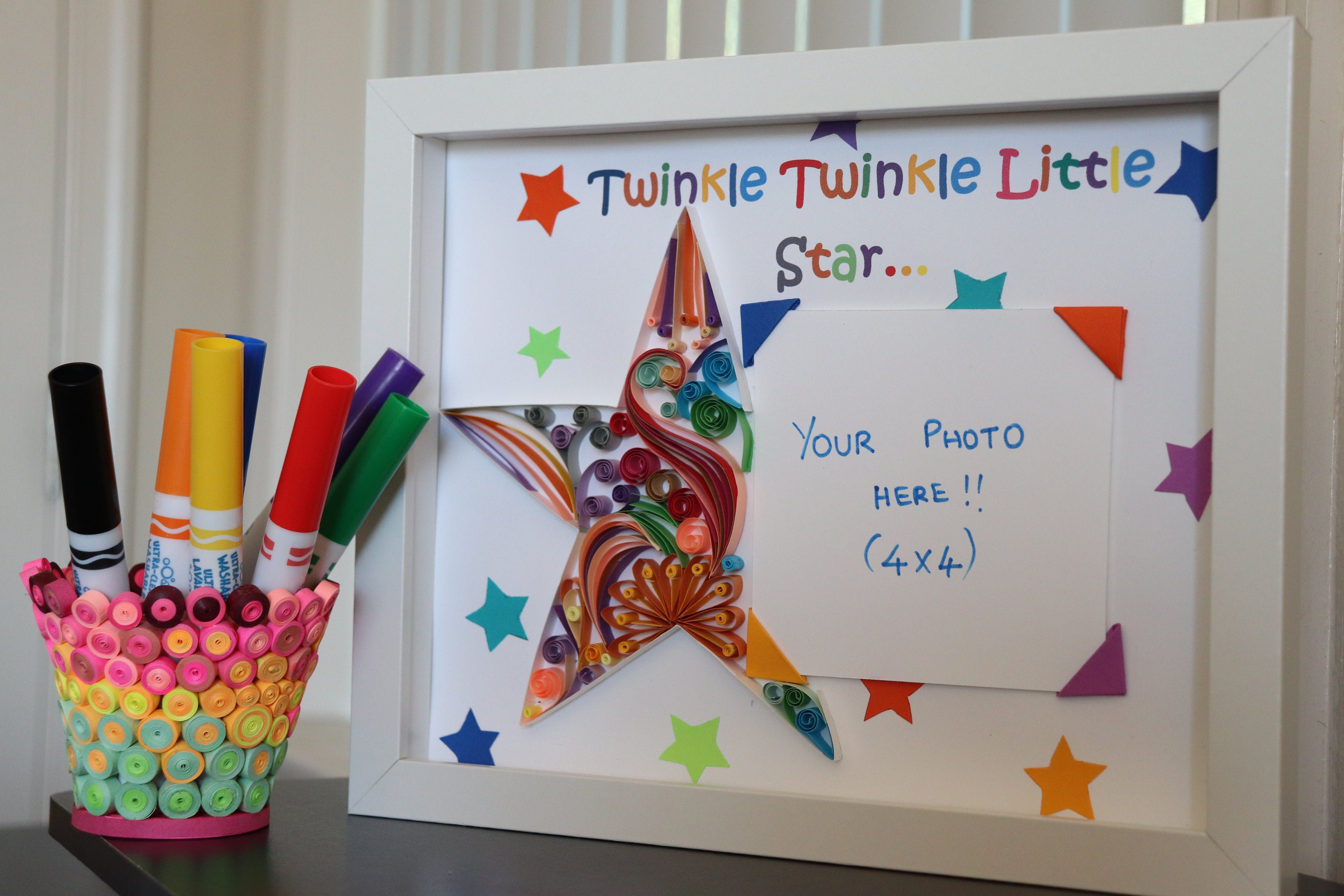 Quilled Paper Art - Photo Frame - Wall Hanging - Twinkle Stars Quilled ...