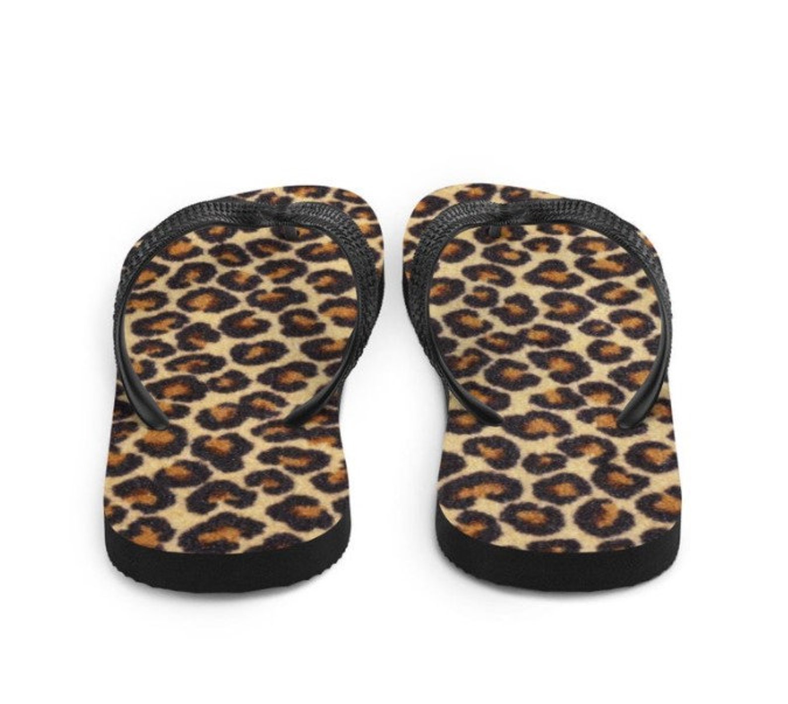 Flip-Flops Leopard Print Leather Flip-Flops Leopard Bikini | Etsy