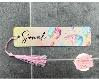 Personalised Cupcake Aluminium Bookmark | Watercolour Style | Watercolour Artwork | Great gift