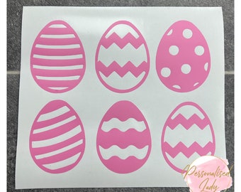 6 x Easter Egg Decals DIY Easter Crate Decals Bunny Decals Easter Crafts