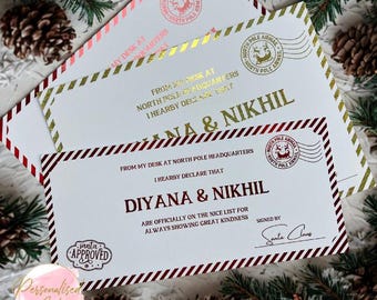 Personalised Nice List Foil Certificate - Christmas Keepsake